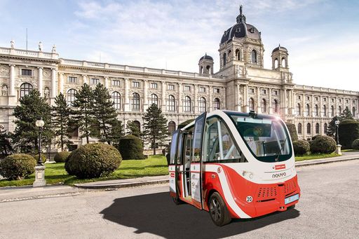 Ein selbstfahrender E-Bus der Wiener Linien